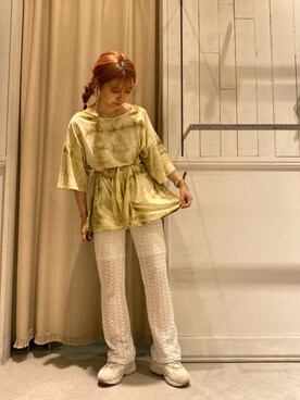 「タイダイ」｜「アイテム（その他）」を使った、にわちゃんさん（レディース・153cm）の夏コーディネート