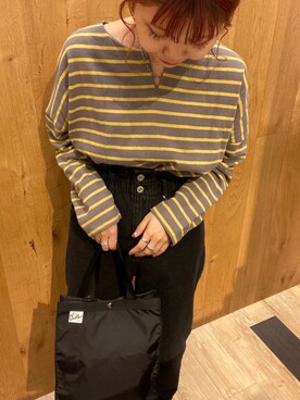 「ハイウエストパンツ」｜「アイテム（その他）」を使った、にわちゃんさん（レディース・153cm）の秋コーディネート