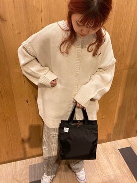 「ペーパーバッグ」｜「アイテム（その他）」を使った、にわちゃんさん（レディース・153cm）の秋コーディネート
