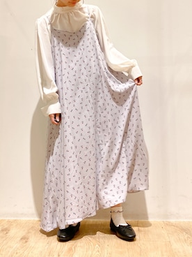 「バラ柄」｜にわちゃんさん（レディース・153cm）の冬コーディネート