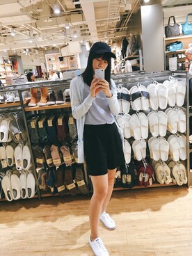 「GAP（ギャップ）のアイテム（ピーコート）」を使った、ククリさん（レディース・170cm）の夏コーディネート