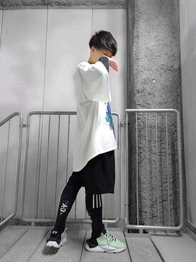 W 3ストライプス タイツ アディダスを使ったメンズ人気ファッションコーディネート Wear