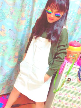 「ARROW（アロー）のアイテム（サロペット/オーバーオール）」を使った、れなさん（レディース・153cm）の冬コーディネート