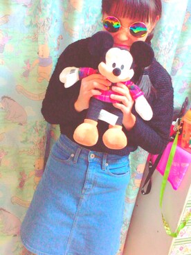 「Disney（ディズニー）のアイテム（おもちゃ、その他）」を使った、れなさん（レディース）の冬コーディネート