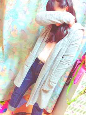「E hyphen world gallery（イーハイフンワールドギャラリー）のアイテム（ニット/セーター、ピンク系）」を使った、れなさん（レディース）の冬コーディネート
