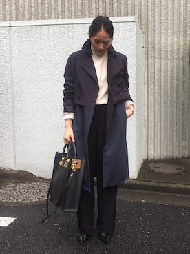 sakurako_kusanoさんの「W LAYERED TRENCH COAT」を使ったコーディネート