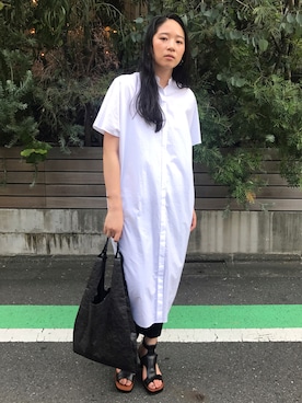 「アイテム（シャツワンピース）」を使った、sakurako_kusanoさん（レディース・166cm・20代）の夏コーディネート