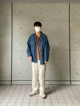 「ADER error（アーダーエラー）のアイテム（シューズ）」を使った、田中さん（メンズ・177cm）の春コーディネート