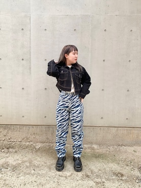 「ショート丈ジャケット」｜日高 花楠さん（レディース・153cm）の冬コーディネート