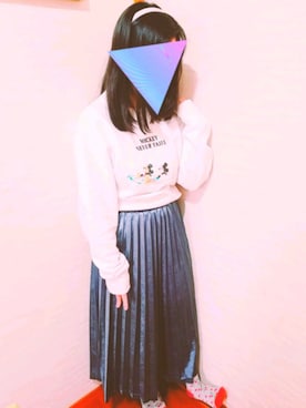 「ベロアスカート」｜「アイテム（スウェット）」を使った、fUMikoさん（レディース・151cm）の冬コーディネート