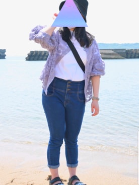 「ammy.（エイミードット）のアイテム（帽子）」を使った、fUMikoさん（レディース・151cm）の夏コーディネート