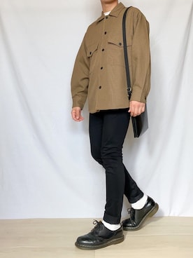 「GU（ジーユー）の（GU）スキニーフィットジーンズ（MEN ⁄ ジーンズ）」を使った、とむさん（メンズ・171cm）の秋コーディネート