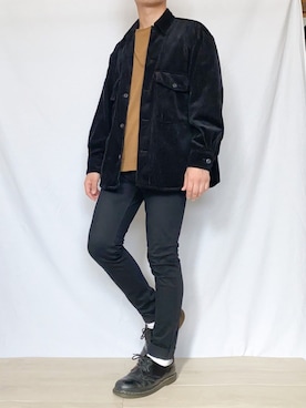 「GU（ジーユー）の（GU）スキニーフィットジーンズ（MEN ⁄ ジーンズ）」を使った、とむさん（メンズ・171cm）の秋コーディネート