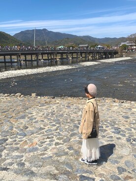 「LAKOLE（ラコレ）のアイテム（ハンチング/ベレー帽）」を使った、momyさん（レディース・158cm）の夏コーディネート