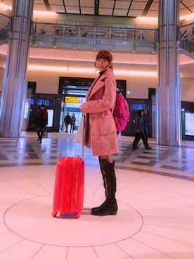 「ピンクコート」｜「アイテム（その他アウター）」を使った、夢っちさん（レディース・165cm）の春コーディネート