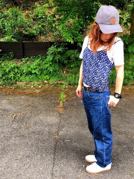 「ドラフトリーバイス」｜「アイテム（アナログ腕時計）」を使った、なーちんさん（レディース・154cm）の春コーディネート