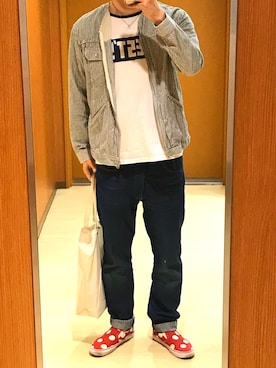 「Wrangler（ラングラー）のアイテム（ノーカラージャケット）」を使った、Shun@☻☻☻☻☻☻☻さん（メンズ・178cm）の夏コーディネート
