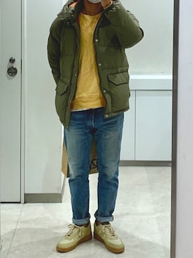 「RED CARD TOKYO（レッドカード）のRED CARD: SHIPS別注 ジャストレングス仕様 スリムテーパードデニム "RHYTHM"■（デニムパンツ）」を使った、Shun@☻☻☻☻☻☻☻さん（メンズ・178cm）の冬コーディネート