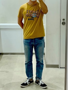 「RED CARD TOKYO（レッドカード）のRED CARD: SHIPS別注 ジャストレングス仕様 スリムテーパードデニム "RHYTHM"■（デニムパンツ）」を使った、Shun@☻☻☻☻☻☻☻さん（メンズ・178cm）の秋コーディネート