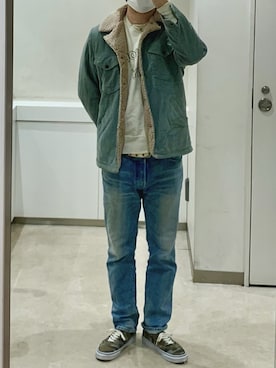 「RED CARD TOKYO（レッドカード）のRED CARD: SHIPS別注 ジャストレングス仕様 スリムテーパードデニム "RHYTHM"■（デニムパンツ）」を使った、Shun@☻☻☻☻☻☻☻さん（メンズ・178cm）の冬コーディネート