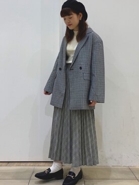 「チェック柄に恋してる」｜「アイテム（その他）」を使った、かねっちゃんさん（レディース・153cm）の秋コーディネート