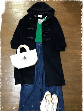 「AMERICAN HOLIC」｜「アイテム（ダッフルコート）」を使った、EBiiiiさん（レディース・155cm）の冬コーディネート