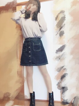 「おんなのこコーデ」｜「アイテム（ハンチング/ベレー帽）」を使った、akaneさん（レディース・170cm）の秋コーディネート