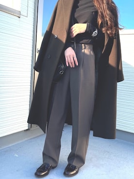 「STUDIOUS（ステュディオス）のアイテム（チェスターコート）」を使った、mさん（レディース・160cm）の冬コーディネート