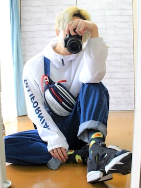 「Levi's（リーバイス）のアイテム（ナイロンジャケット）」を使った、こたさん（メンズ・175cm）の夏コーディネート