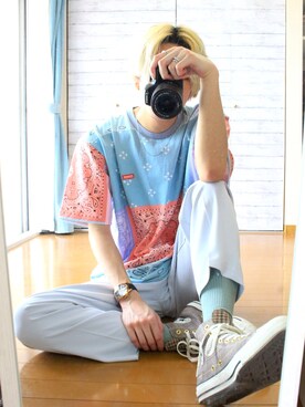 「H&M（エイチ・アンド・エム）のアイテム（ネックレス）」を使った、こたさん（メンズ・175cm）の夏コーディネート