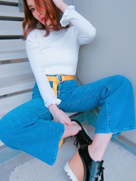 「STELLA McCARTNEY（ステラマッカートニー）のアイテム（ローファー）」を使った、N.♡さん（レディース・164cm）の冬コーディネート