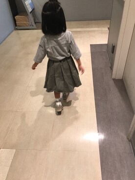 「アイテム（スカート）」を使った、おかこさん（キッズ・100cm）の秋コーディネート