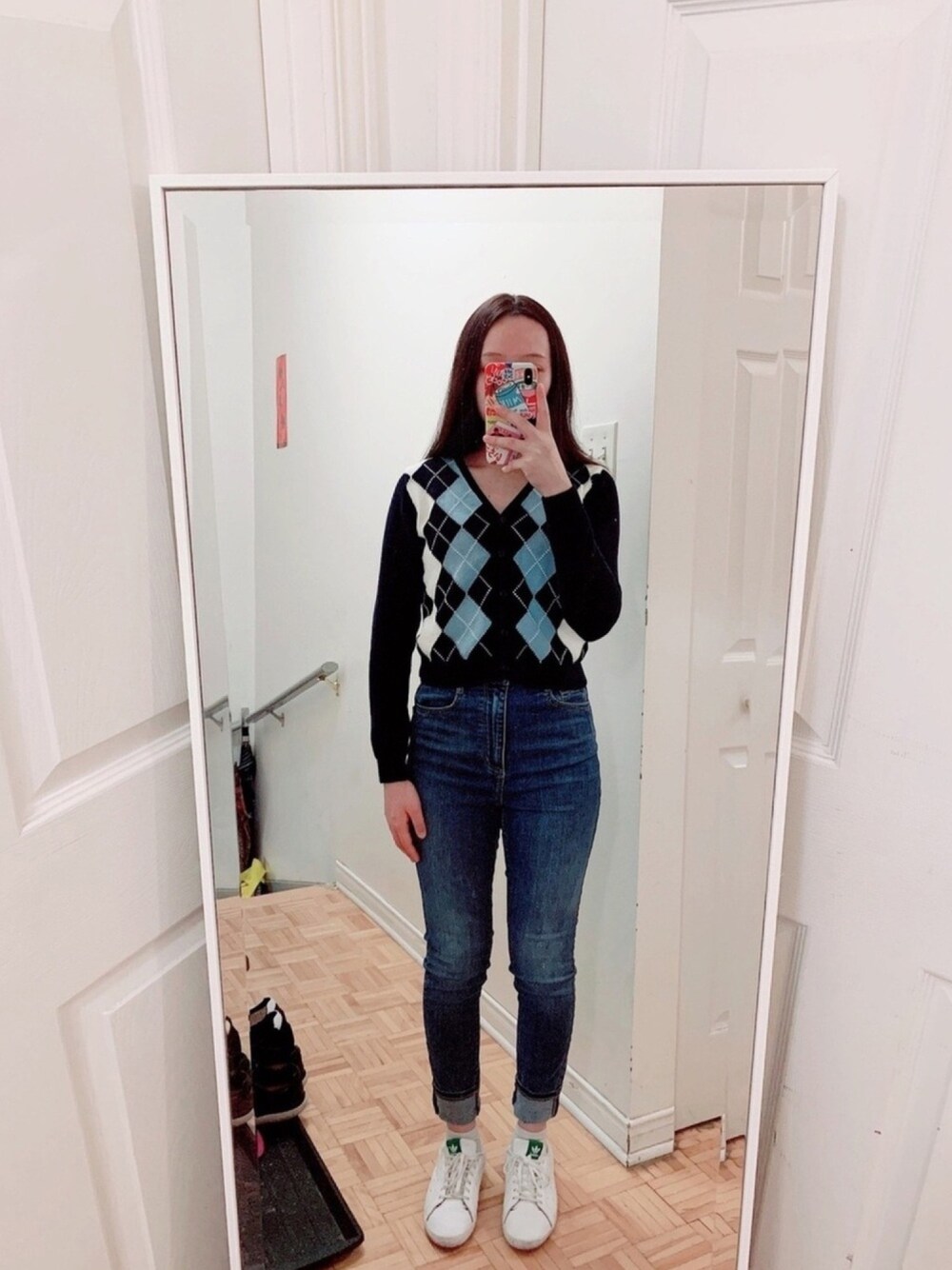 「girl、school、clothes、autumn、2020、cindy」｜「Brandy Melvilleのアイテム（その他トップス、ブルー系）」を使った、Cindy さん（レディース・165cm）の秋コーディネートの1枚目の写真