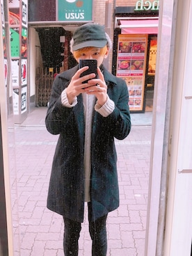 「アイテム（ステンカラーコート）」を使った、YUUKIさん（メンズ・176cm・20代）の春コーディネート