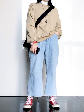 「基础款」｜「アイテム（アクセサリー）」を使った、xiaolitongxueさん（レディース・158cm）の春コーディネート