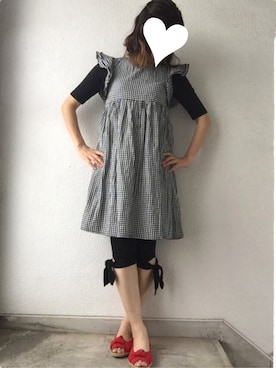 「ehka sopo（エヘカソポ）のアイテム（チュニック）」を使った、vivitさん（レディース・156cm）の夏コーディネート