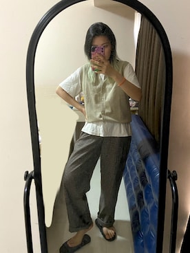 「H&M（エイチ・アンド・エム）のアイテム（ブルゾン）」を使った、豆腐超人さん（レディース・161cm）の秋コーディネート