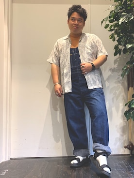 「SHAKA」｜「アイテム（サロペット/オーバーオール）」を使った、ゆうりさん（メンズ・168cm）の夏コーディネート