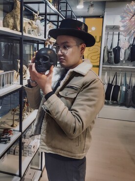 「hat」｜takeativeさん（メンズ・180cm）の冬コーディネート