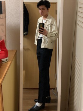 「CHAMULA（チャムラ）のアイテム（スリッポン）」を使った、春さん（メンズ・173cm）の春コーディネート