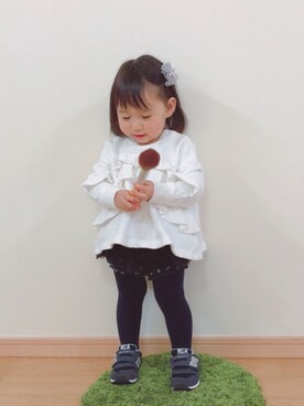 「FITH（フィス）のアイテム（スカート）」を使った、napoさん（キッズ・80cm）の冬コーディネート