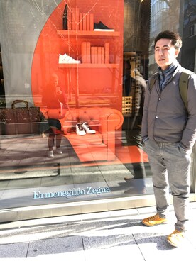 「Paul Smith（ポールスミス）のアイテム（ダウンジャケット/コート）」を使った、maxshenさん（メンズ・173cm）の冬コーディネート