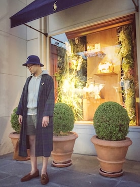 「Scye（サイ）のアイテム（パーカー）」を使った、jun oyaさん（メンズ・178cm）の春コーディネート