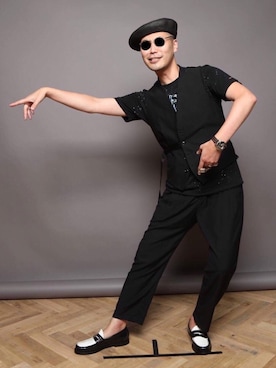 「DRIES VAN NOTEN（ドリスヴァンノッテン）のアイテム（ベスト）」を使った、jun oyaさん（メンズ・178cm）の夏コーディネート