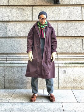 DRIES VAN NOTENのステンカラーコートを使った人気ファッション 
