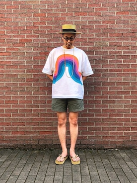 「nonnative（ノンネイティブ）のアイテム（サンダル）」を使った、jun oyaさん（メンズ・178cm）の夏コーディネート