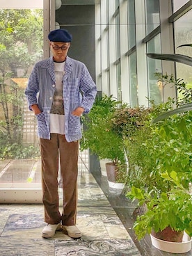 「ジャックパーセル」｜「アイテム（ハンチング/ベレー帽）」を使った、jun oyaさん（メンズ・178cm）の秋コーディネート
