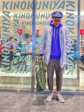 「やっぱりストリートが好き」｜「アイテム（ハンチング/ベレー帽）」を使った、jun oyaさん（メンズ・178cm）の秋コーディネート