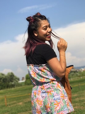 「BBQ」｜「アイテム（つなぎ/オールインワン）」を使った、mさん（レディース・154cm）の夏コーディネート