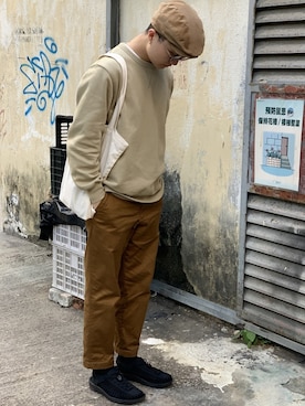 「通勤穿搭」｜「アイテム（サンダル）」を使った、Y3i8Nさん（メンズ・178cm）の冬コーディネート